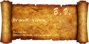 Brandt Vince névjegykártya